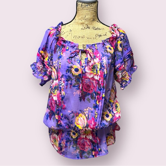 385 - FLORAL BLOUSE MEDIUM - Picture 1 of 16